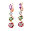 Women's Colorful Zircon Flower Earrings Natural Floral Design With Crystal Inlay Elegant Fashion Jewelry