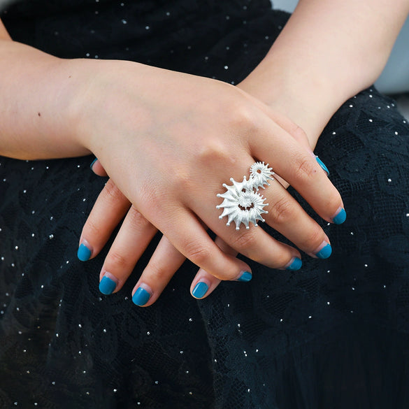 Women's Conch Ring Alloy Wave Pattern Electroplated Summer Beach Ocean Style