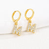 Women's Copper Allmatch Circle Ear Buckle Earrings With Letters Numbers Text Pattern Electroplated
