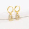 Women's Copper Allmatch Circle Ear Buckle Earrings With Letters Numbers Text Pattern Electroplated