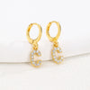 Women's Copper Allmatch Circle Ear Buckle Earrings With Letters Numbers Text Pattern Electroplated