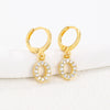 Women's Copper Allmatch Circle Ear Buckle Earrings With Letters Numbers Text Pattern Electroplated