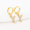 Women's Copper Allmatch Circle Ear Buckle Earrings With Letters Numbers Text Pattern Electroplated
