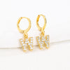 Women's Copper Allmatch Circle Ear Buckle Earrings With Letters Numbers Text Pattern Electroplated