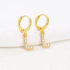 Women's Copper Allmatch Circle Ear Buckle Earrings With Letters Numbers Text Pattern Electroplated
