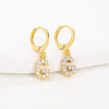 Women's Copper Allmatch Circle Ear Buckle Earrings With Letters Numbers Text Pattern Electroplated
