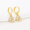 Women's Copper Allmatch Circle Ear Buckle Earrings With Letters Numbers Text Pattern Electroplated