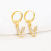 Women's Copper Allmatch Circle Ear Buckle Earrings With Letters Numbers Text Pattern Electroplated