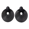 Women's Copper Alloy Circular Geometric Stud Earrings With Electroplated Metallic Finish And Exaggerated Fashion Style