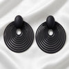Women's Copper Alloy Circular Geometric Stud Earrings With Electroplated Metallic Finish And Exaggerated Fashion Style