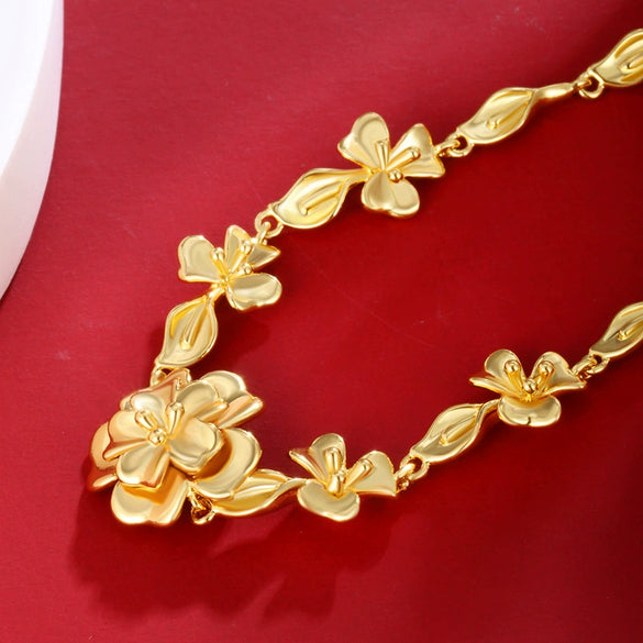 Women's Copper Alloy Goldplated Flower Pattern Simulation Wedding Bracelet