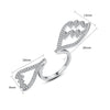 Women's Copper Angel Wing Ring With Geometric Zircon Detail Electroplated Open Adjustable Design