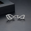 Women's Copper Angel Wing Ring With Geometric Zircon Detail Electroplated Open Adjustable Design