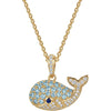 Women's Copper Animal Pendant Necklace With Crab And Starfish Design Electroplated O Shaped Clavicle Chain Casual Cute Jewelry