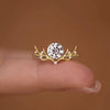 Women's Copper Antler Inlay Zirconia Ring With Animal Inspired Design And Light Luxury Fashion Style