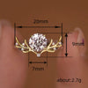 Women's Copper Antler Inlay Zirconia Ring With Animal Inspired Design And Light Luxury Fashion Style