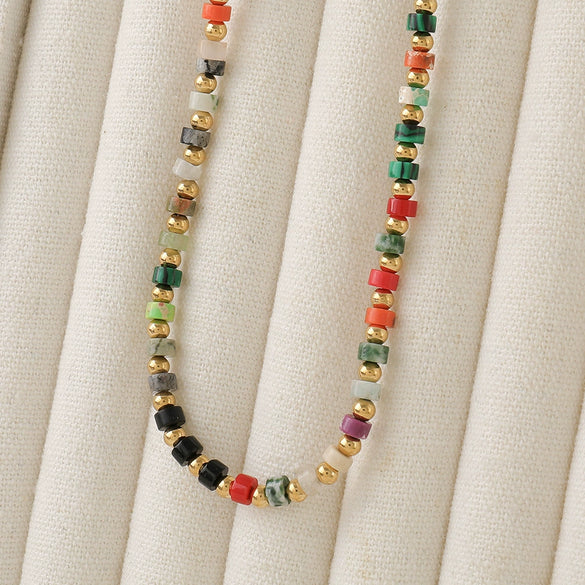 Women's Copper Beaded Geometric Handmade Exotic Necklace