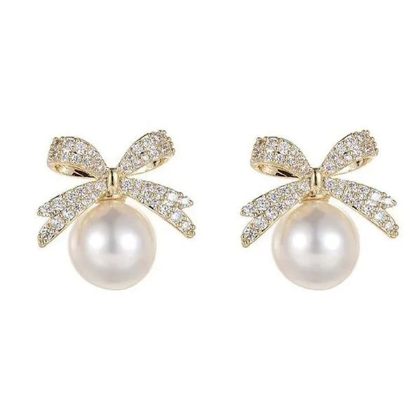 Women's Copper Bow Pattern Electroplated Earrings