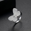 Women's Copper Bow Ring With Micro Inlaid Zircon Accents Electroplated Open Adjustable Statement Fashion Ring