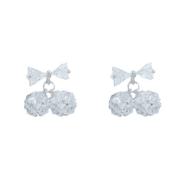 Women's Copper Bow Zirconia Earrings