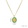 Women's Copper Box Chain Necklace With Mixed Gem Inlay And Electroplating Treatment Geometric Style