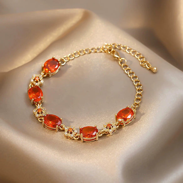 Women's Copper Bracelet With Flower Pattern And Electroplating Trendy And Distinctive Design