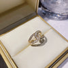 Women’s Copper C Shaped Open Ring With Micro Paved Zircon Geometric Design Electroplated Fashion Jewelry