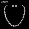 Women's Copper Camellia Flower Necklace With Zircon Accents And Handmade Chain Bridal Jewelry Set Wholesale