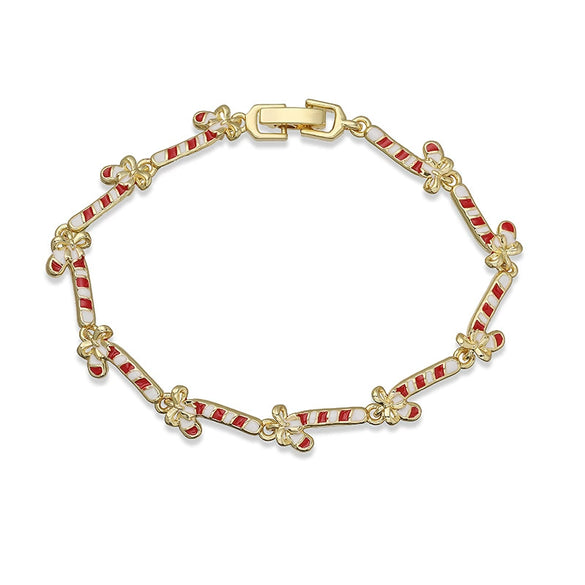 Women's Copper Christmas Bracelet With Colorful Drip Oil Geometric Design And Festive Holiday Tree Motifs