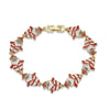 Women's Copper Christmas Bracelet With Colorful Drip Oil Geometric Design And Festive Holiday Tree Motifs
