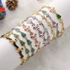 Women's Copper Christmas Bracelet With Colorful Drip Oil Geometric Design And Festive Holiday Tree Motifs
