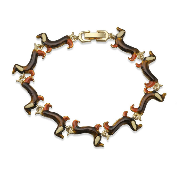 Women's Copper Christmas Bracelet With Colorful Drip Oil Geometric Design And Festive Holiday Tree Motifs