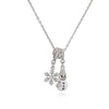 Women's Copper Christmas Necklace With Santa Claus Snowflake Stocking And Candy Cane Charms Dripping Oil Finish And O Chain