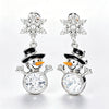 Women's Copper Christmas Snowman Snowflake Earrings With Star Shape And Festive Cartoon Design