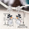 Women's Copper Christmas Snowman Snowflake Earrings With Star Shape And Festive Cartoon Design