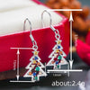 Women's Copper Christmas Tree Earrings With Colorful Zircon Festive Holiday Jewelry In Fairy Style