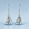 Women's Copper Christmas Tree Earrings With Colorful Zircon Festive Holiday Jewelry In Fairy Style