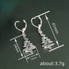 Women's Copper Christmas Tree Earrings With Star Accents Elegant Sweet Line Art Holiday Jewelry