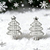 Women's Copper Christmas Tree Earrings With Synthetic Cubic Zirconia Inlay Sparkling Star And Geometric Design