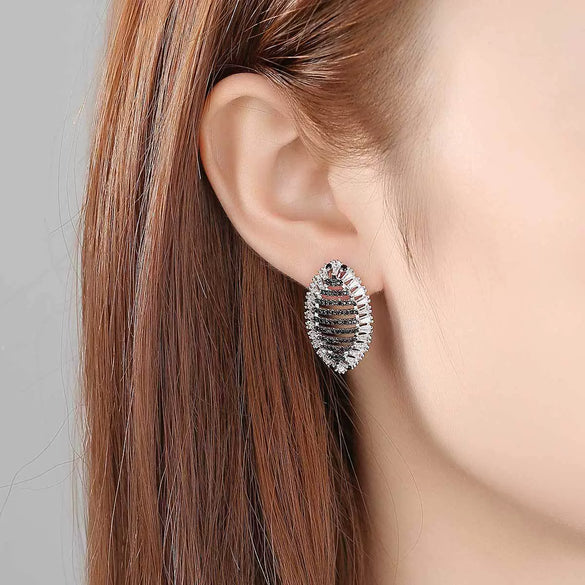 Women's Copper Cicada Pupa Earrings With Zircon Inlay And Color Contrast Design For Everyday Wear