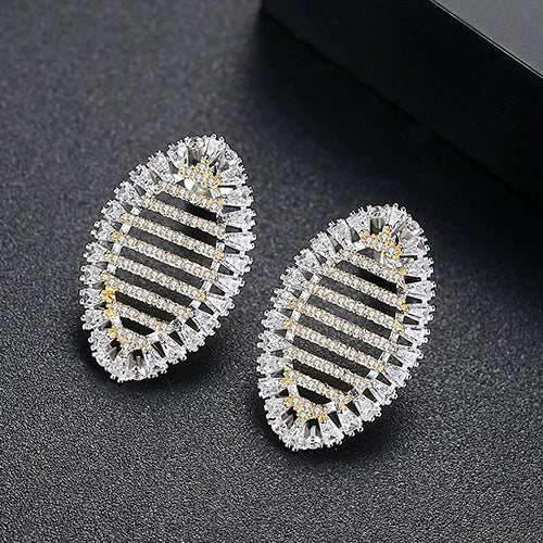 Women's Copper Cicada Pupa Earrings With Zircon Inlay And Color Contrast Design For Everyday Wear