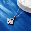 Women's Copper Clavicle Necklace With Zircon Inlay Love Letter Pendant And Electroplated Light Luxury Style