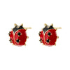 Women's Copper Coccinella Septempunctata Beetle Personality Dripping Oil Earrings
