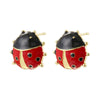 Women's Copper Coccinella Septempunctata Beetle Personality Dripping Oil Earrings