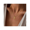 Women's Copper Cross And Heart Necklace With Electroplated Geometric Pendant Simple Versatile Clavicle Chain Trendy Jewelry