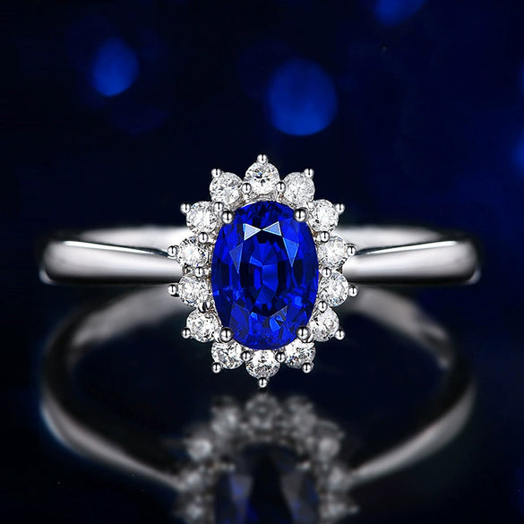 Women's Copper Crown Design Engagement Ring With Oval Gem And Zircon Diamond Style Inlay Classic Princess Fashion Ring Adjustable Open Band