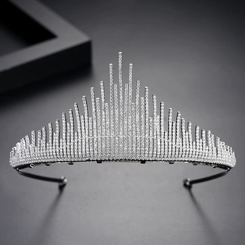 Women's Copper Crown Hair Hoop With Microinlaid Zircon Elegant Wedding And Dinner Hair Accessory Gift