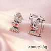 Women's Copper Deer And Elk Earrings With Electroplated Animal Zodiac Design Cute Christmas Festival Jewelry