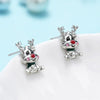 Women's Copper Deer And Elk Earrings With Electroplated Animal Zodiac Design Cute Christmas Festival Jewelry