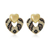 Women's Copper Double Heart Earrings With Leopard Print Snake Python Pattern Electroplated